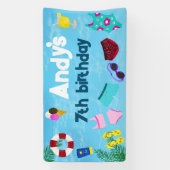 Leuk Zwembad Verjaardagsfeestdecor Spandoek (Verticaal)