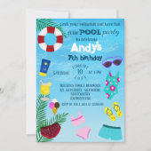 Leuk zwembad verjaardagsfeestje kaart (Voorkant)