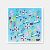 Leuk Zwembad Verjaardagsfeestpatroon Servet (Voorkant)