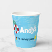 Leuk Zwemmen Verjaardag Zwembad Party Papieren Bekers (Voorkant)