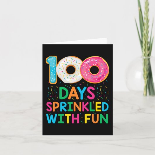 Leuke 100 dagen bestrooid met leuke donut school l kaart (Voorkant)