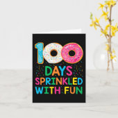 Leuke 100 Dagen Verstrooid met Leuke Donut School Kaart (Gele Bloem)