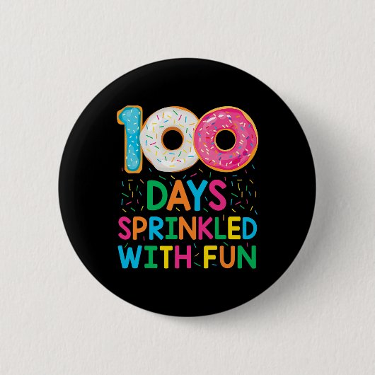 Leuke 100 Dagen Verstrooid met Leuke Donut School Ronde Button 5,7 Cm (Voorkant)