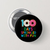 Leuke 100 Dagen Verstrooid met Leuke Donut School Ronde Button 5,7 Cm (Voorkant /achterkant)
