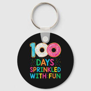 Leuke 100 Dagen Verstrooid met Leuke Donut School Sleutelhanger