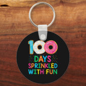 Leuke 100 Dagen Verstrooid met Leuke Donut School Sleutelhanger (Voorkant)