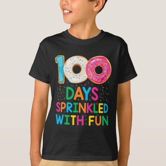 Leuke 100 Dagen Verstrooid met Leuke Donut School  T-shirt (Voorkant)