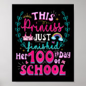 Leuke 100e dag van de school prinses Schattigee Ki Poster (Voorkant)