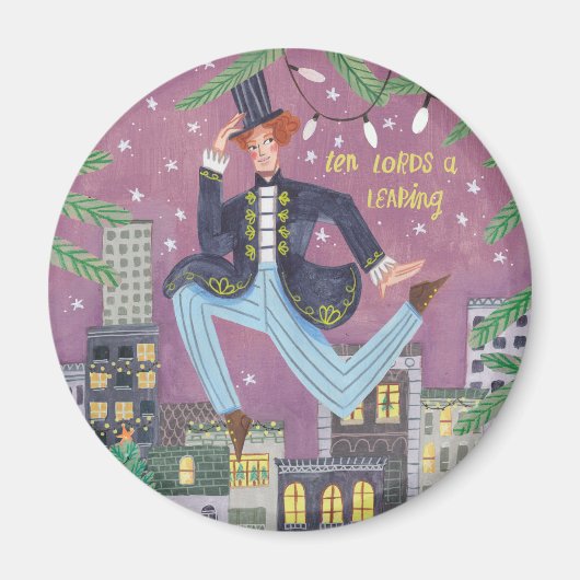 Leuke 12 dagen van Kerstmis tien heren een sprong Magneet (Voorkant)