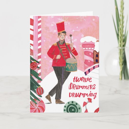 Leuke 12 dagen van Kerstmis twaalf Drummers Drumme Kaart (Voorkant)