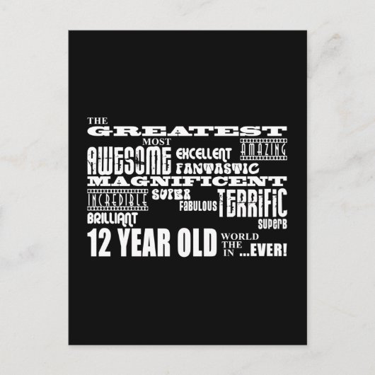 Leuke 12e verjaardagsfeestje Grootste Twaalf Jaar Briefkaart (Voorkant)