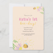 Leuke 1e beeday pastel uitnodiging (Voorkant)