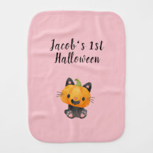 Leuke 1e Halloween Pompoen Kat met Naam