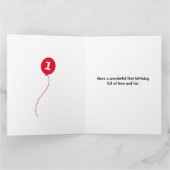 Leuke 1e verjaardag panda voeg naam toe roze kaart (Binnen)