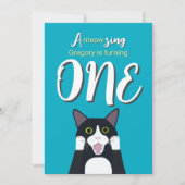 Leuke 1e verjaardag Schattige Verrast Tuxedo Cat Kaart (Voorkant)