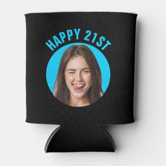 Leuke 21e verjaardag AANGEPASTE TEKST Foto Blikjeskoeler (Voorkant)