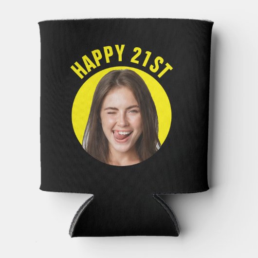 Leuke 21e verjaardag AANGEPASTE TEKST Foto Blikjeskoeler (Voorkant)