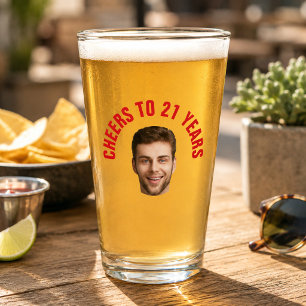 Leuke 21e verjaardag Aangepaste tekst foto Glas
