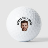 Leuke 21e verjaardag AANGEPASTE TEKST Foto Golfballen (Voorkant)
