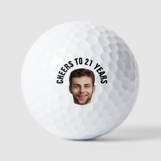Leuke 21e verjaardag AANGEPASTE TEKST Foto Golfballen (Voorkant)