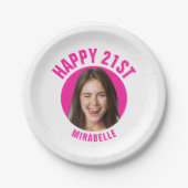 Leuke 21e verjaardag AANGEPASTE TEKST Foto Papieren Bordje (Voorkant)