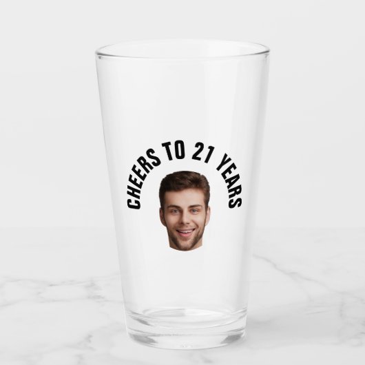 Leuke 21e verjaardag AANGEPASTE TEKST Foto Pint Glas (Voorkant)