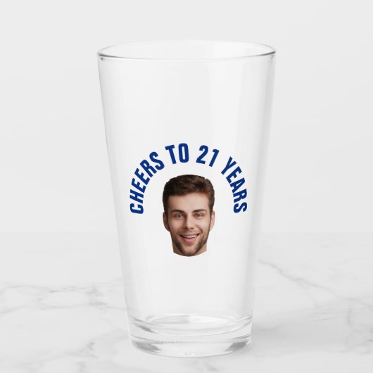 Leuke 21e verjaardag AANGEPASTE TEKST Foto Pint Glas (Voorkant)