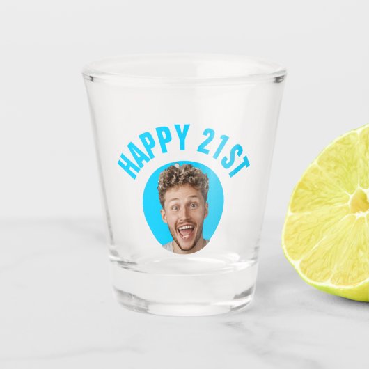 Leuke 21e verjaardag AANGEPASTE TEKST Foto Shot Glas (Voorkant)
