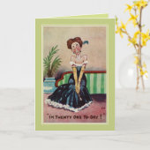 Leuke 21ste verjaardag voor haar kaart (Gele Bloem)