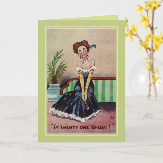 Leuke  21ste verjaardag voor haar kaart (Gele Bloem)