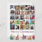 Leuke 25 foto collage Kerstmis Bauble Patroon Feestdagenkaart (Voorkant)