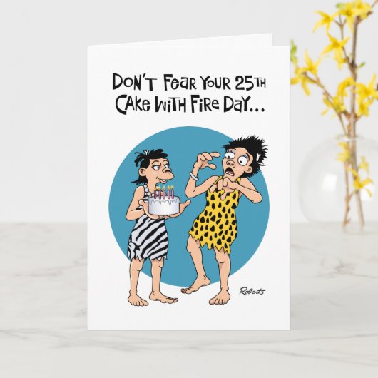 Leuke 25ste verjaardag Kaart (Gele Bloem)