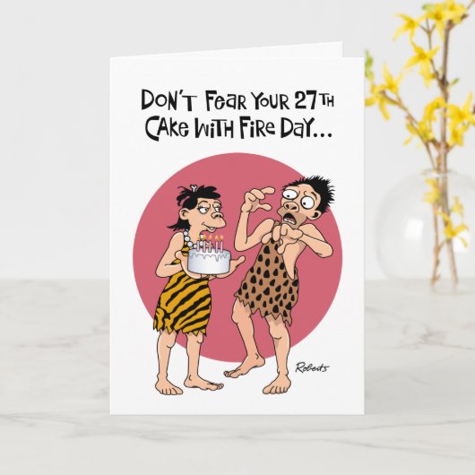 Leuke 27e verjaardag Kaart (Gele Bloem)