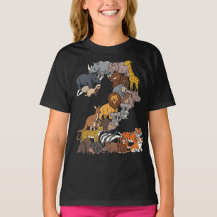 Leuke 2de verjaardag Safari Zoo Dieren Figuren Kid T-shirt
