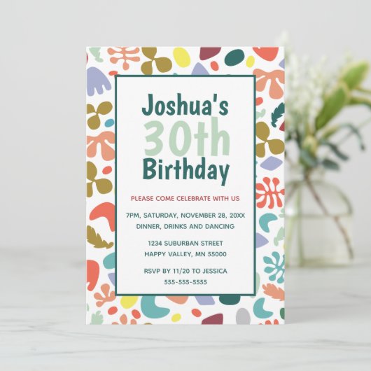 Leuke 30e verjaardag aangepaste naam en details kaart (Staand voorkant)