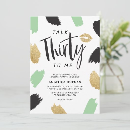Leuke 30e verjaardag uitnodiging (Staand voorkant)
