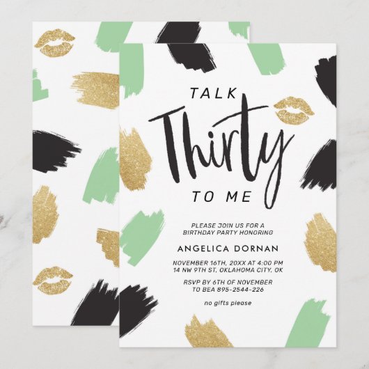 Leuke 30e verjaardag uitnodiging (Voorkant / Achterkant)