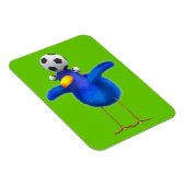 Leuke 3d Bird speelt Football (bewerkbaar) Magneet (Rechterzijde)
