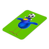 Leuke 3d Bird speelt Football (bewerkbaar) Magneet (Linkerzijde)