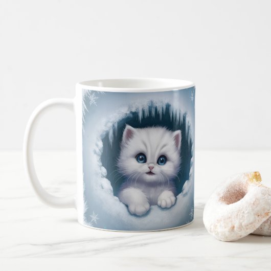 Leuke 3D Kitten Mok Wrap - Koffiekopjes (Met donut)