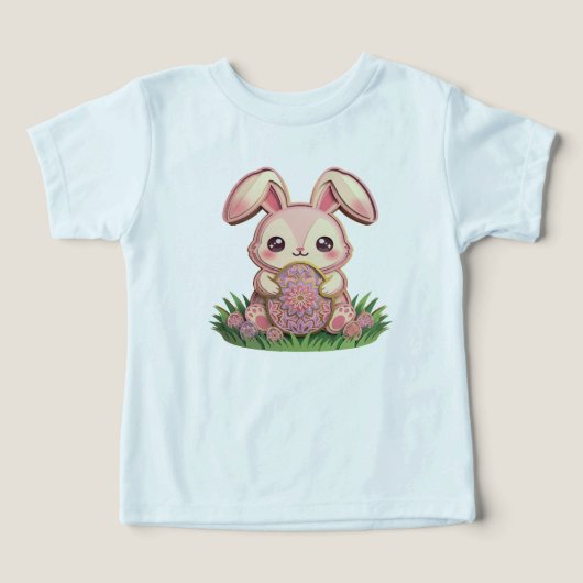 Leuke 3D papieren roze paashaas met mandala E (Design voorkant)