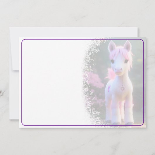 Leuke 3D Spirit Pony 10 Verjaardagsuitnodiging Kaart (Achterkant)