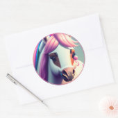 Leuke 3D Spirit Pony 2 Ronde Sticker (Envelop)