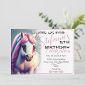 Leuke 3D Spirit Pony 2 Verjaardagsuitnodiging Kaart (Staand voorkant)