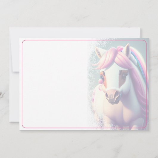 Leuke 3D Spirit Pony 2 Verjaardagsuitnodiging Kaart (Achterkant)