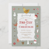 Leuke 3e Dag van Kerstmis Verlaat Kerstfeest Kaart (Voorkant)