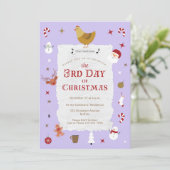 Leuke 3e Dag van Kerstmis Verlaat Kerstfeest Kaart (Staand voorkant)