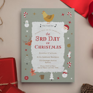 Leuke 3e Dag van Kerstmis Verlaat Kerstfeest Kaart