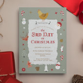 Leuke 3e Dag van Kerstmis Verlaat Kerstfeest Kaart
