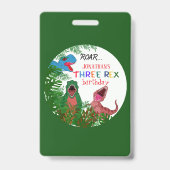 Leuke 3e verjaardag Kind Jurrasic Drie Rex Badge (Voorzijde)